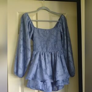 Elegant Blue Women's Romper
